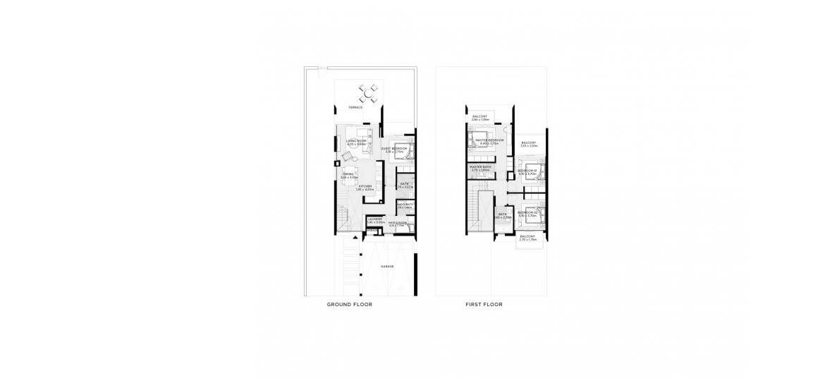 Plano del apartamento «217SQM», 4 dormitorios en THE VALLEY VILLAS