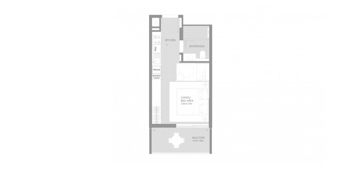 Plano del apartamento «A», 1 habitación en MAG CITY