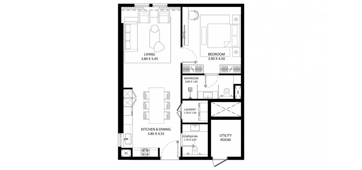 Plano del apartamento «STUDIO Type-1 81SQM», 1 habitación en MAG 330