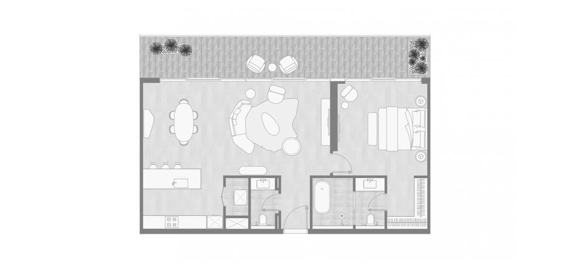 Plano del apartamento «1 BEDROOM – TYPE A», 1 dormitorio en KEMPINSKI RESIDENCES THE CREEK