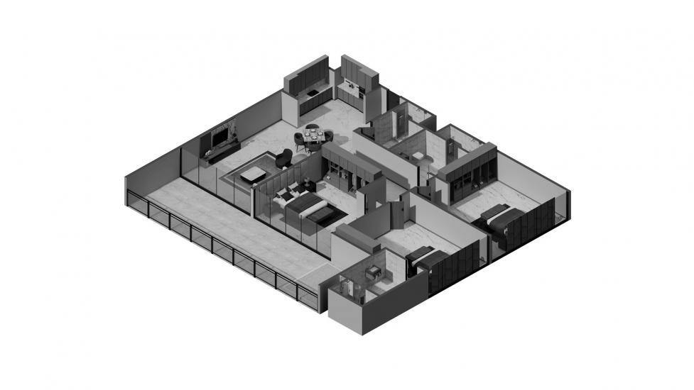 Plano del apartamento «3 BR Type A 108SQM», 3 dormitorios en ELITZ