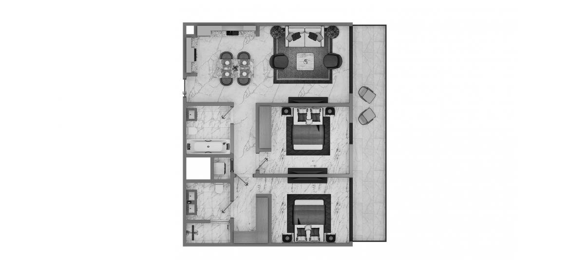 Plano del apartamento «2 BR Type A 113SQM», 2 dormitorios en EMAAR GOLF HEIGHTS