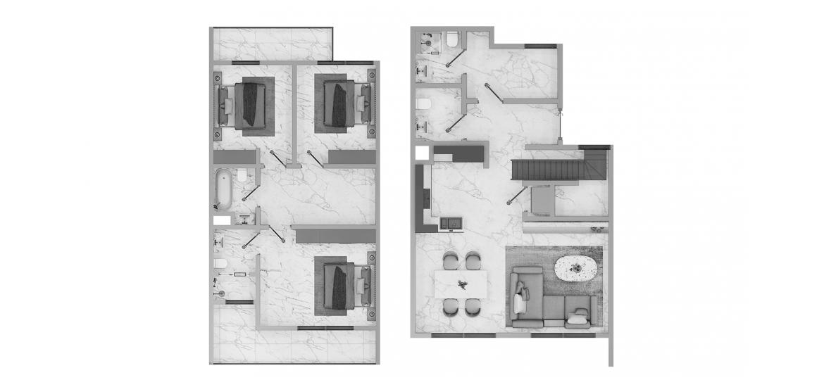 Plano del apartamento «6 3BR Type A 190SQM», 3 dormitorios en EXPO GOLF VILLAS 6