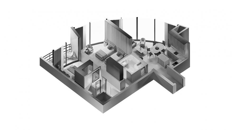 Plano del apartamento «2 BEDROOM TYPE 2D-A 91 SQ.M.», 2 dormitorios en THE BILTMORE RESIDENCES SUFOUH