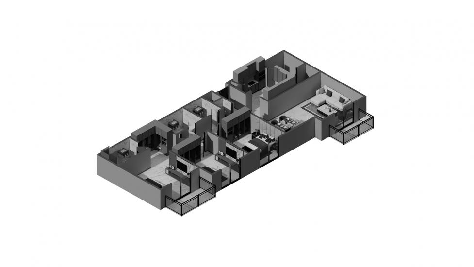 Plano del apartamento «3BR Type A 130SQM», 3 dormitorios en ASCOT RESIDENCES
