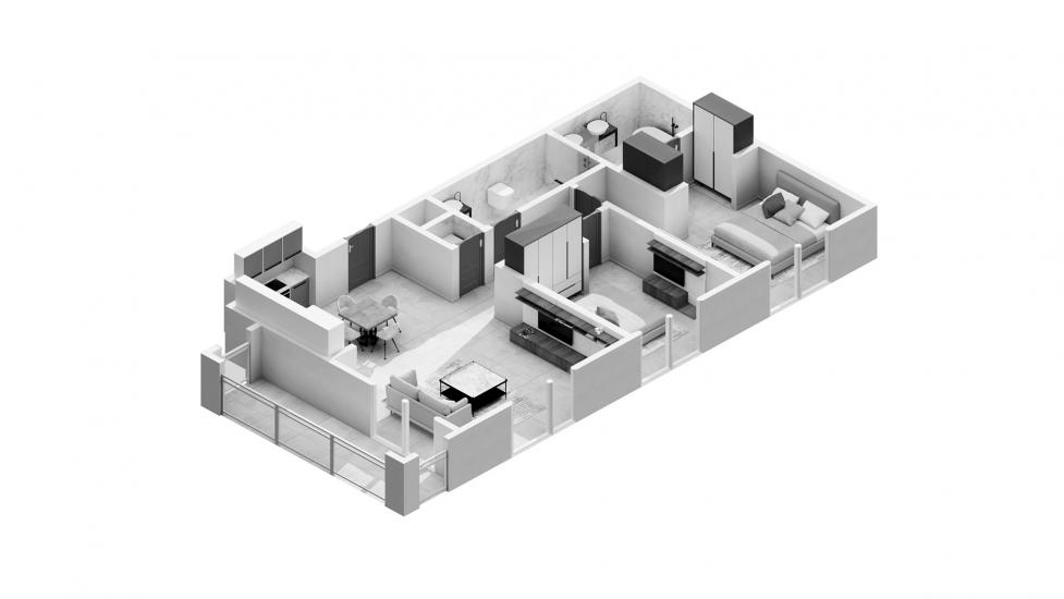 Plano del apartamento «2BR 02 101SQM», 2 dormitorios en ROSEWATER