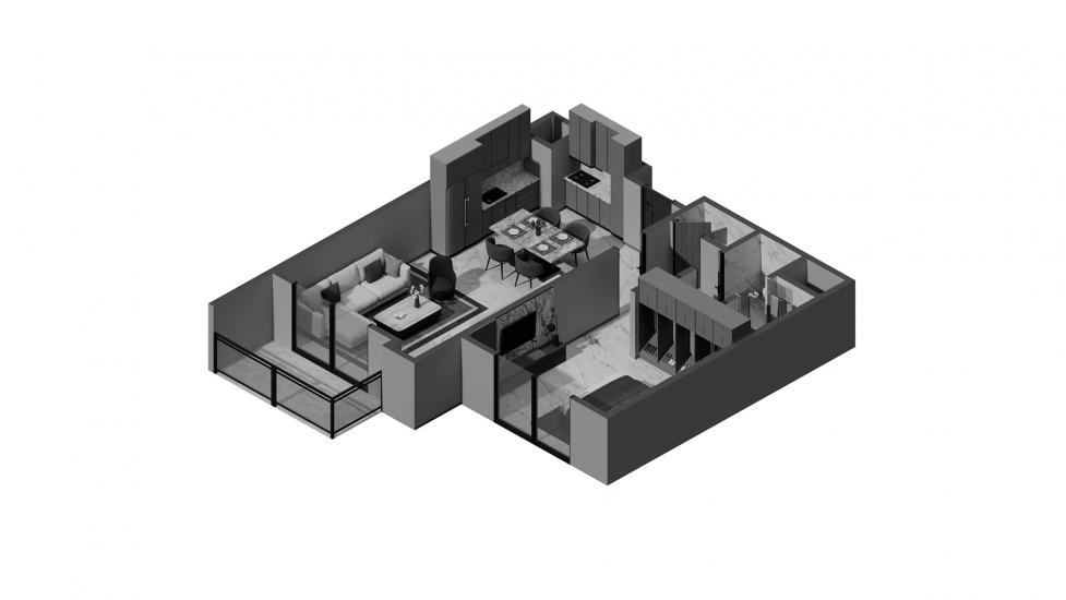 Plano del apartamento «1BR Type A 58SQM», 1 dormitorio en ASCOT RESIDENCES