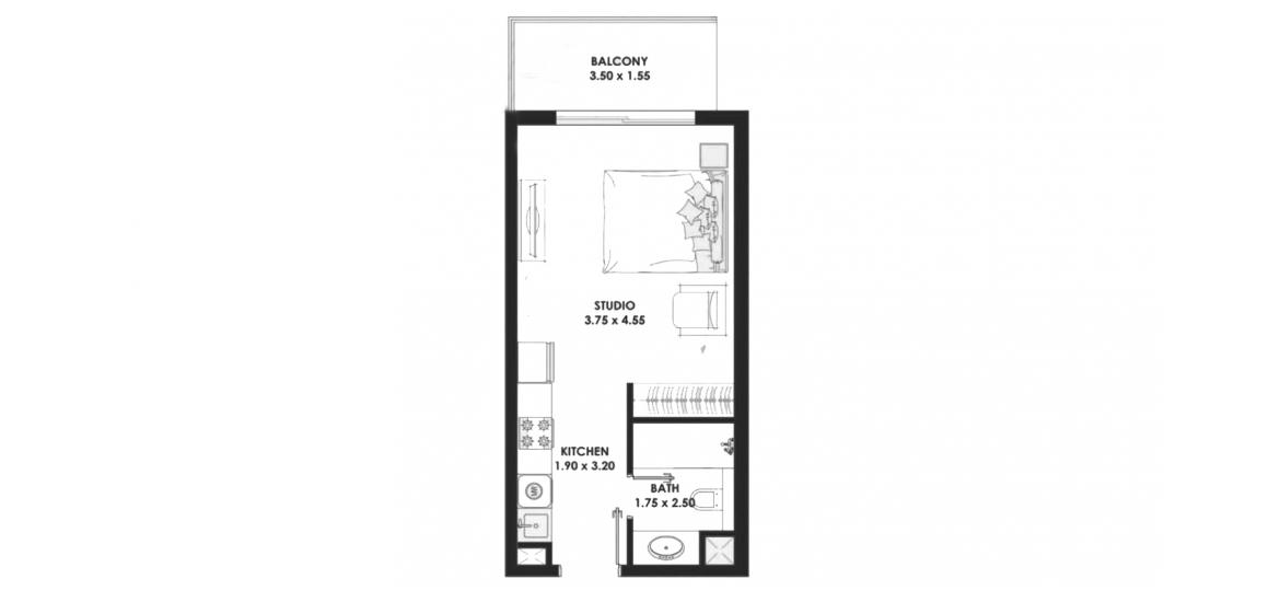 Plan d'étage de l'appartement «36sqm», 1 chambre à PEARLZ