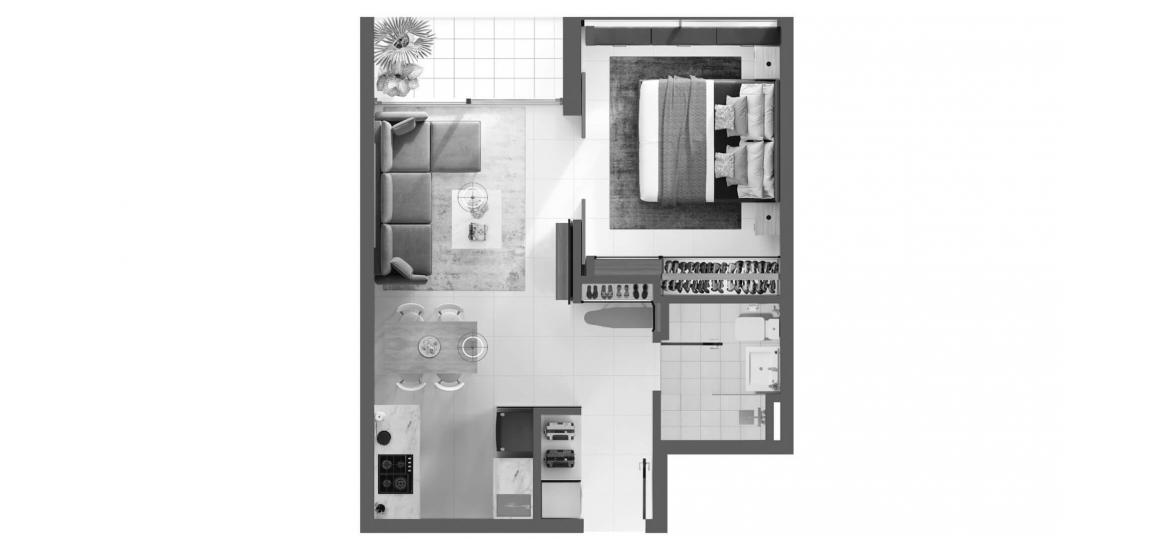 Plan d'étage de l'appartement «47sqm», 1 chambre à coucher à TORINO