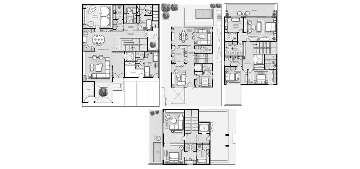 Plan d'étage de l'appartement «THE JASMINE COLLECTION 5 BEDROOM», 5 chambres à SIGNATURE MANSIONS