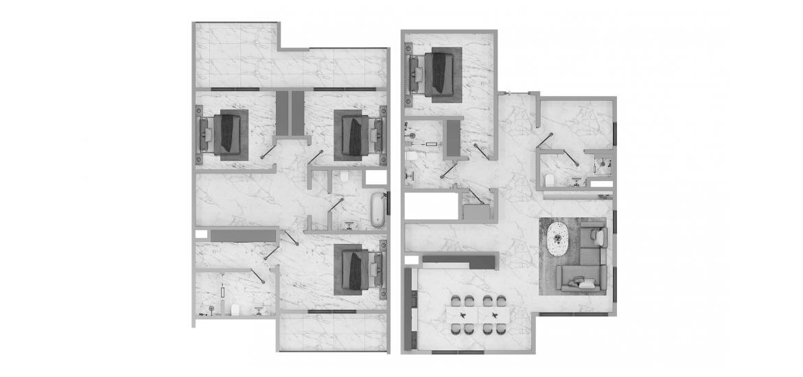 Plan d'étage de l'appartement «6 4BR Type A 223SQM», 4 chambres à EXPO GOLF VILLAS 6