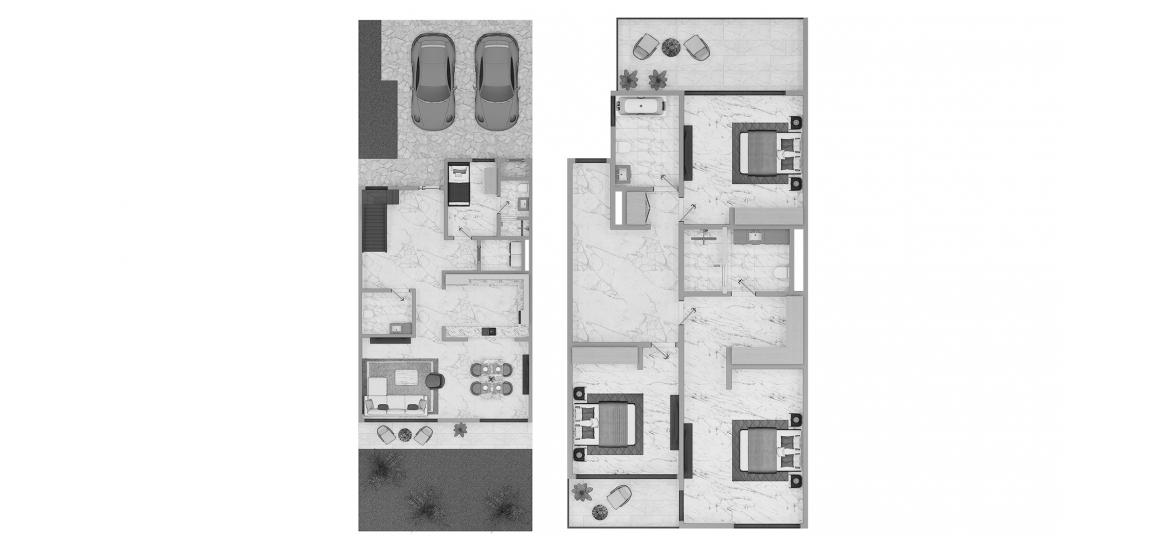 Plan d'étage de l'appartement «3BR 202SQM», 3 chambres à AURA GARDENS