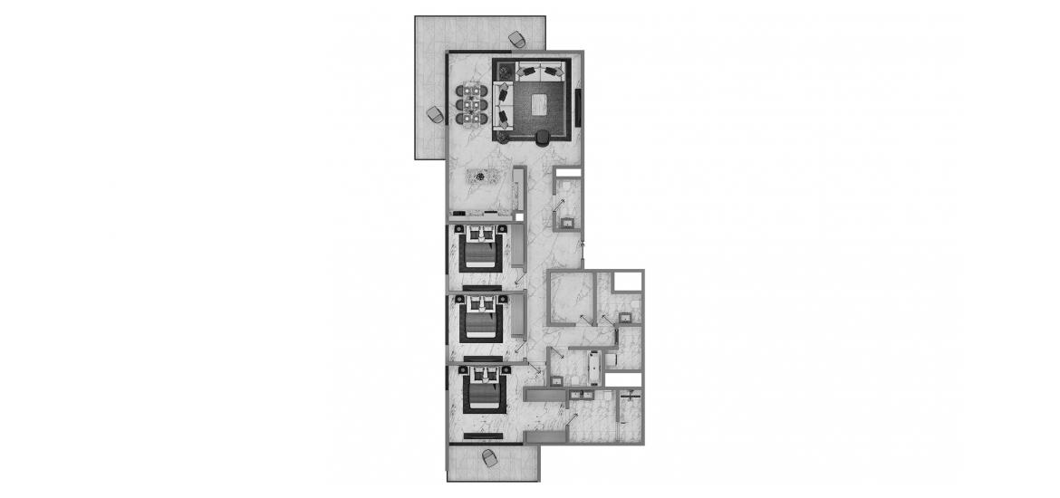 Plan d'étage de l'appartement «3 BR Type A 177SQM», 3 chambres à EMAAR GOLF HEIGHTS