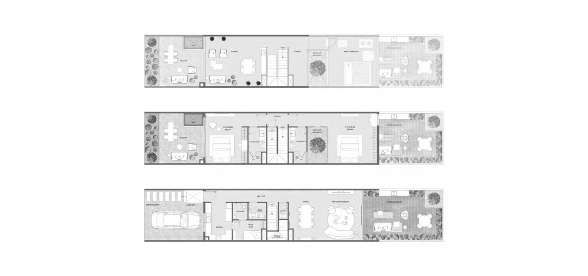 Планировка апартаментов «2 BEDROOM TOWNHOUSE» 2 спальни в ЖК MAG 22