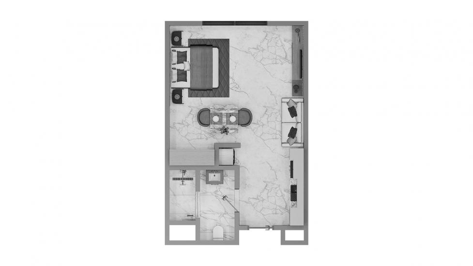 Планировка апартаментов «Studio Type A 30SQM» 1 комната в ЖК ASCOT RESIDENCES