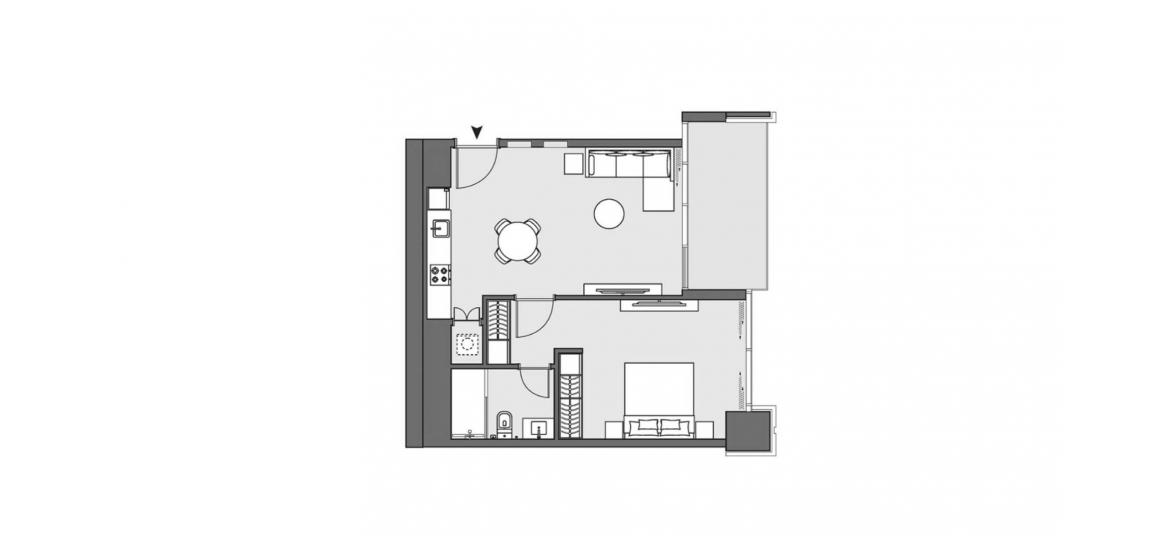 Apartment floor plan «C», 1 bedroom in PENINSULA TWO
