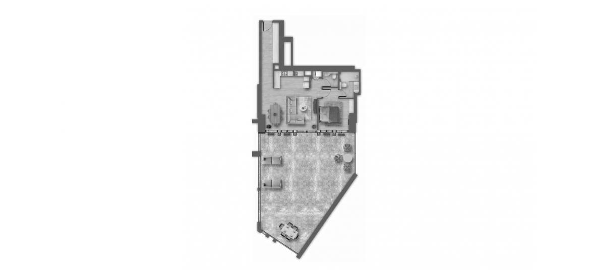 Apartment floor plan «B», 1 bedroom in AHAD RESIDENCES