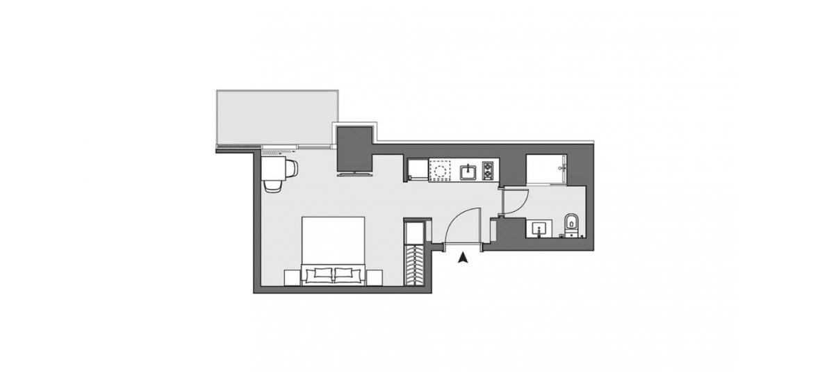 Apartment floor plan «A», 1 room in PENINSULA TWO
