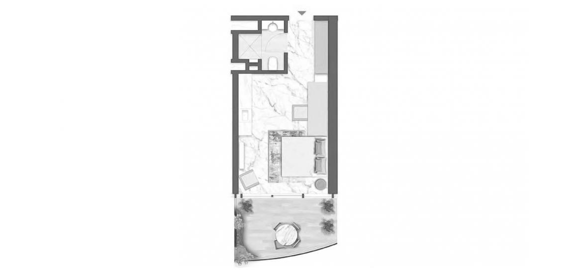 Apartment floor plan «38SQM VARIANT1», 1 room in DAMAC CHIC TOWER