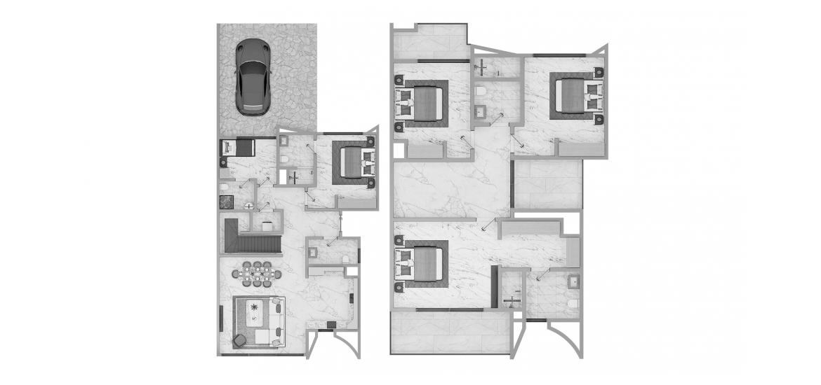 Apartment floor plan «4BR Modern 217SQM», 4 bedrooms in ANYA TOWNHOUSES