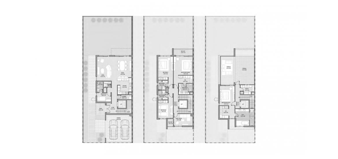 Apartment floor plan «TOWNHOUSE 4BR Type A and D», 4 bedrooms in OPAL GARDENS