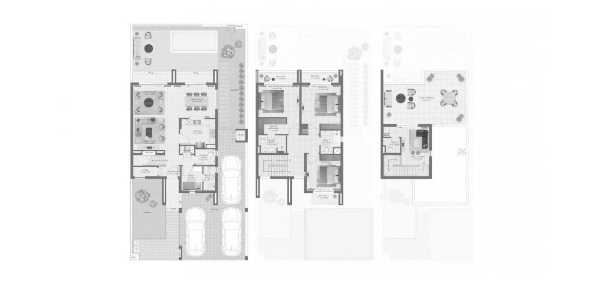 Apartment floor plan «ALANA THREE-BEDROOM-352M», 3 bedrooms in ALANA